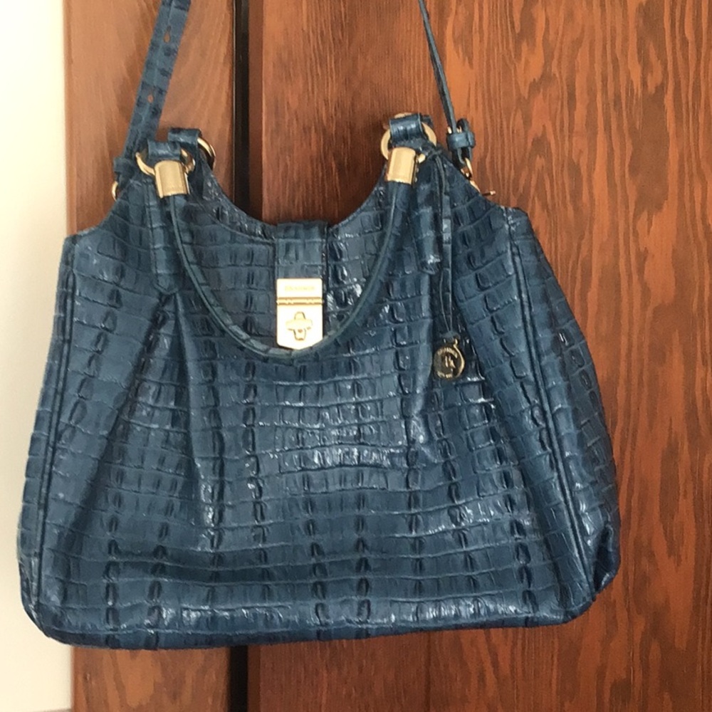 BRAHMIN ARGAN ELISA SAPPHIRE leather hobo shoulder bag